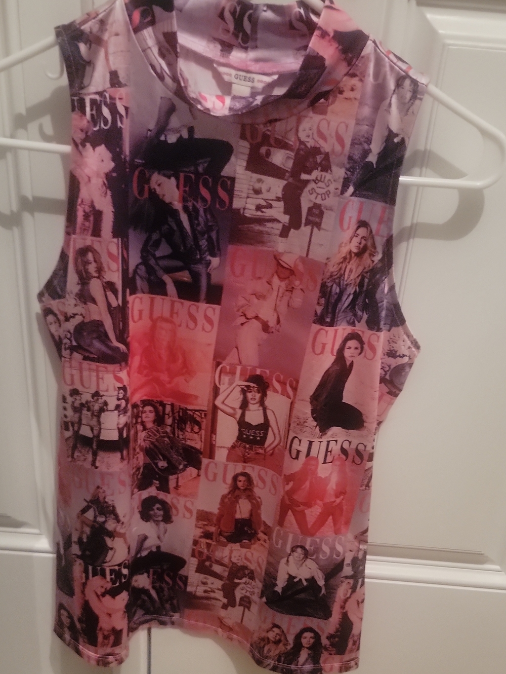 Guess Pink & Red Blouse. Size Sm. NWOT. Dress Up or Down.